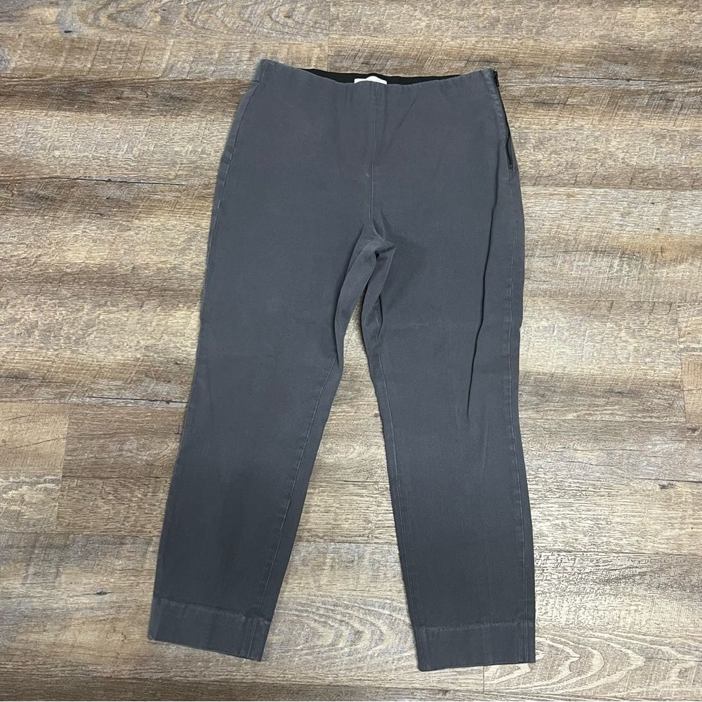 Everlane Pants Womens Size 12 Gray Pull On Ankle Pants Side Zipper Stretch